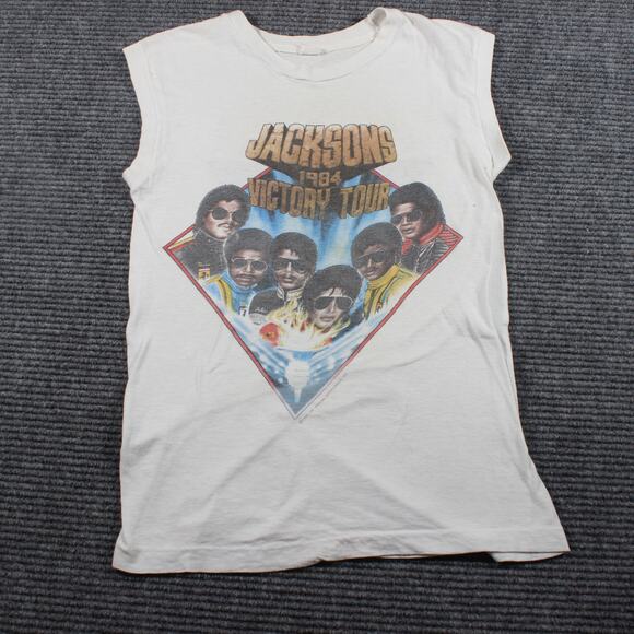 Vintage 1984 Jacksons Victory Tour Pepsi Double-Sided Muscle Tank S